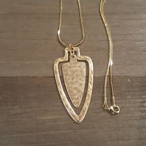 Matte Gold Arrowhead Necklace.